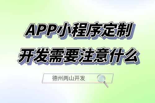山東APP小程序定制開發需要注意什么(圖1) 山東APP小程序定制開發需要注意什么(圖1)